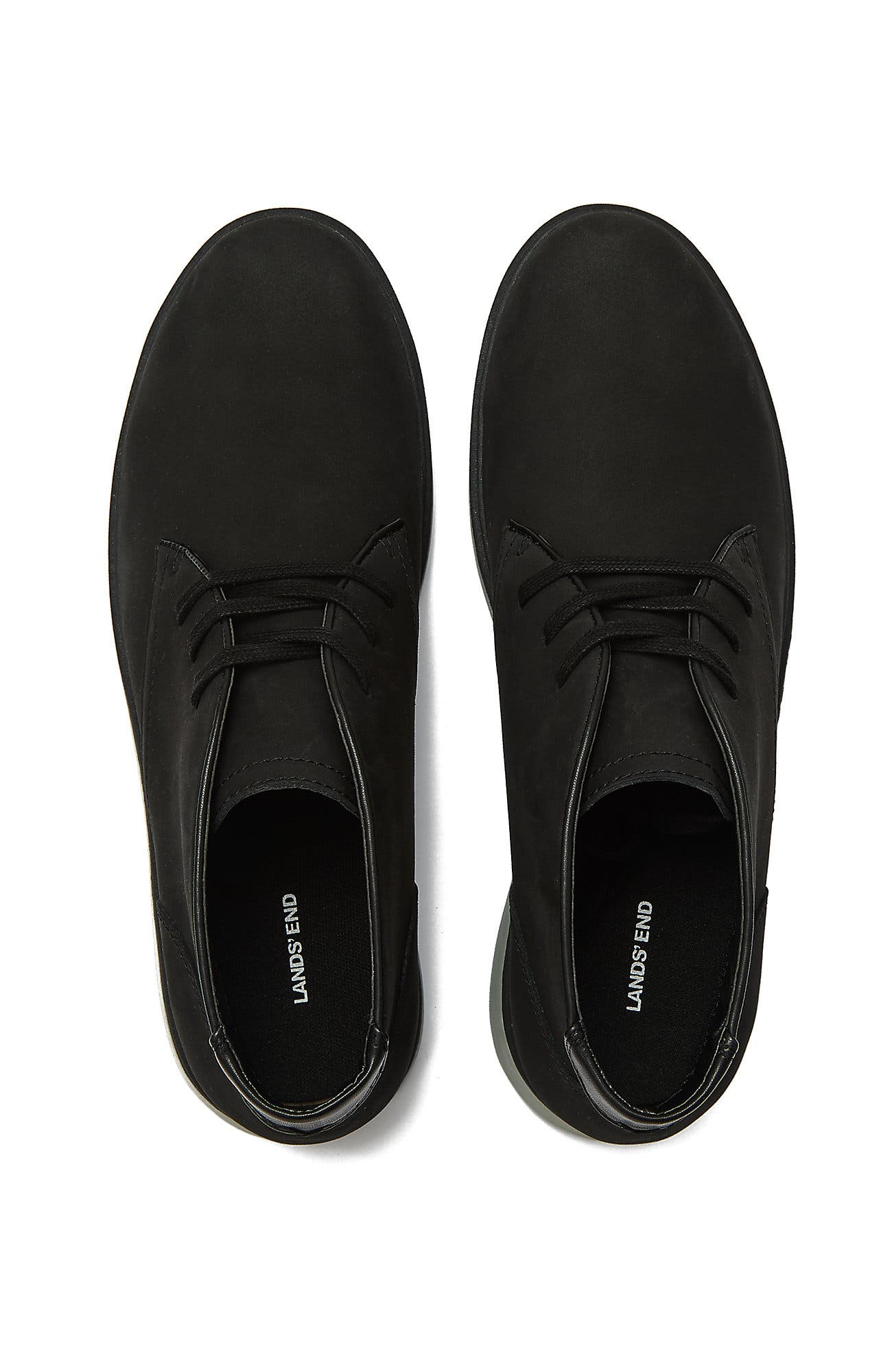 Lands' End Nubuck Chukka Lace Up Boots, Alternate, color, Black