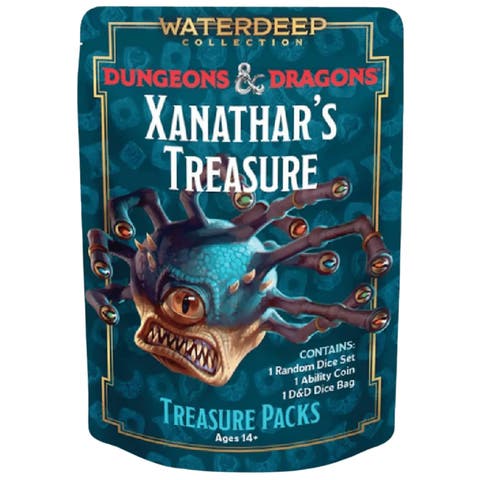 Xanathar'S Treasure Pack 7Pc Dice,Metal Coin & Bag,Rpg