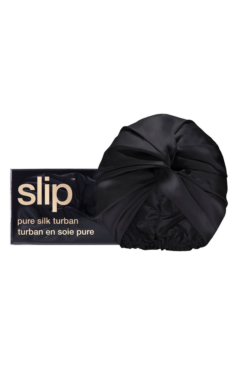 slip Pure Silk Hair Wrap, Main, color, Black