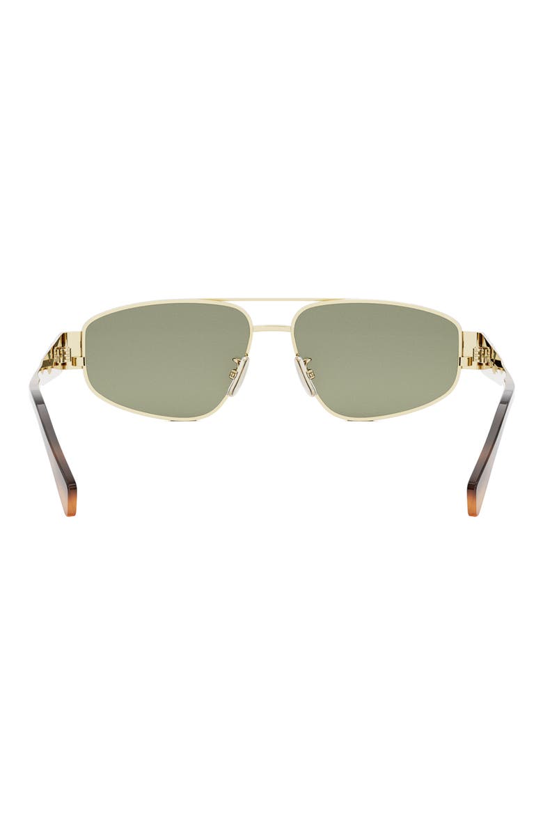 Triomphe 57mm Pilot Sunglasses, Alternate, color, SHINY ENDURA GOLD / GREEN