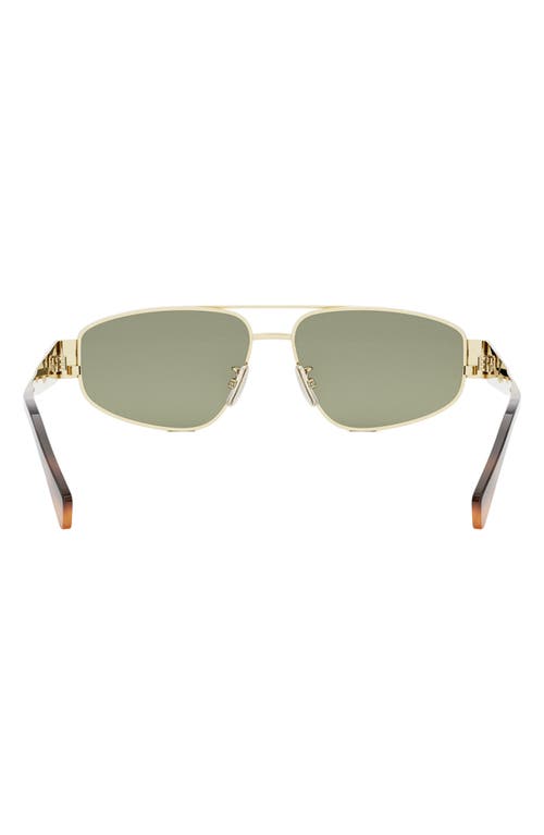 Celine Metal Frame Sunglasses With Adjustable Nose Pads In Green