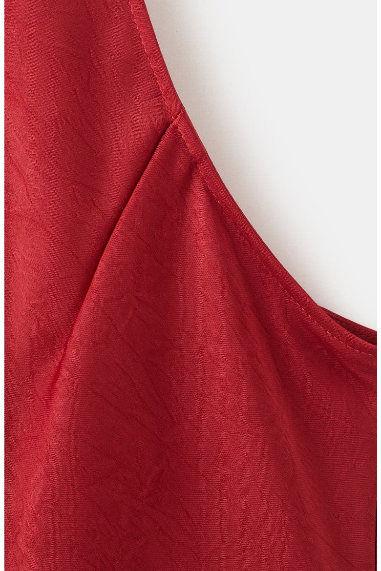 Sleeveless Crinkle Satin Maxi Dress, Alternate, color, RED