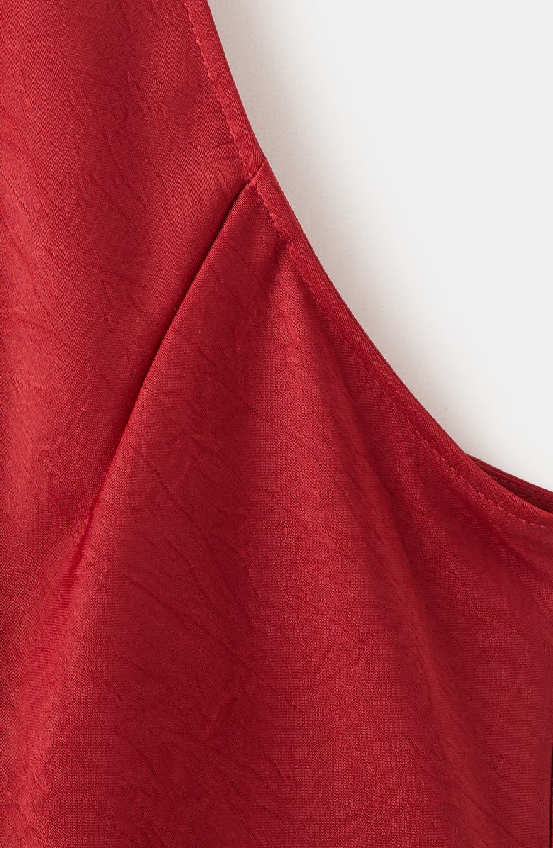 MANGO Sleeveless Crinkle Satin Maxi Dress, Alternate, color, Red