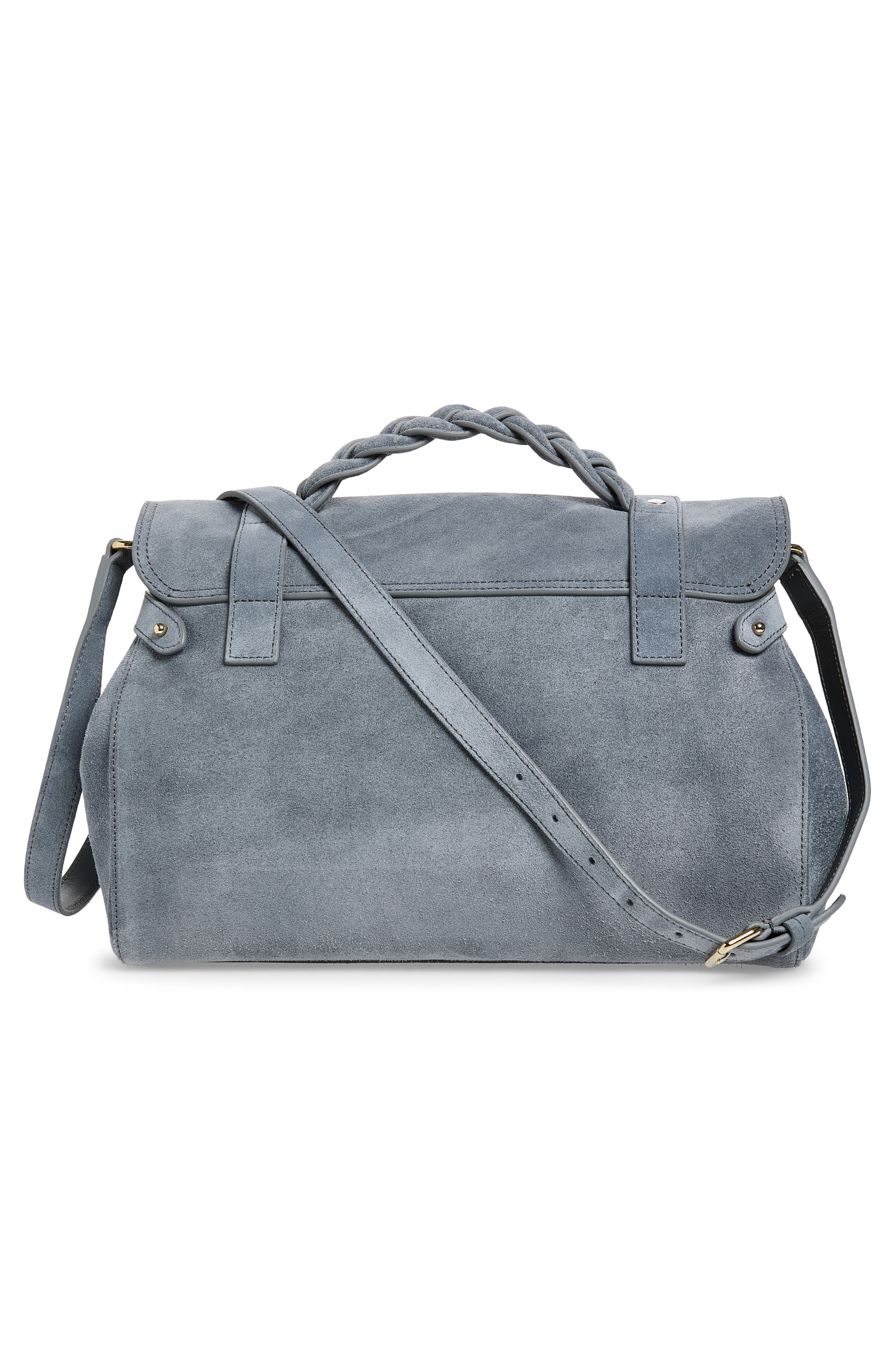 Alexa Suede Satchel, Alternate, color, FOGGY GREY