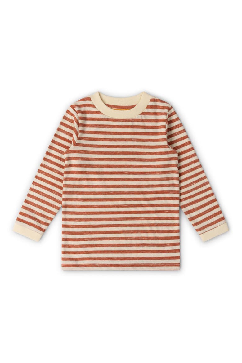 Kids' Striped Organic Cotton Long Sleeve T-Shirt, Main, color, RED