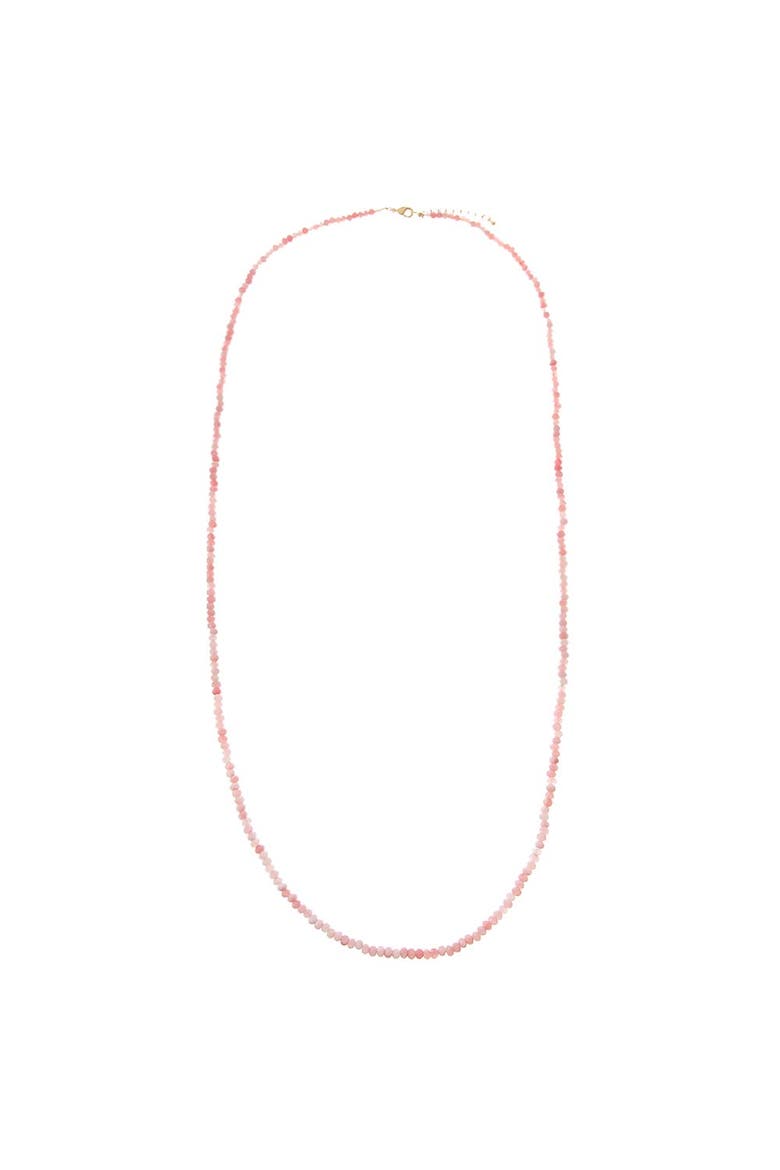 Colored Beaded Chain Necklace 36", Main, color, Pink Quartz - 36 Inch