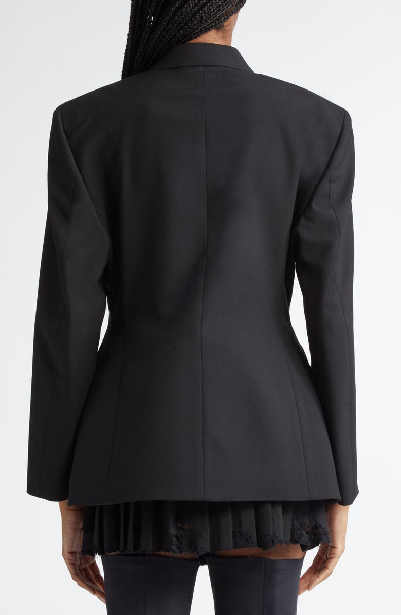 Hourglass Single Breasted Wool Grain de Poudre Blazer