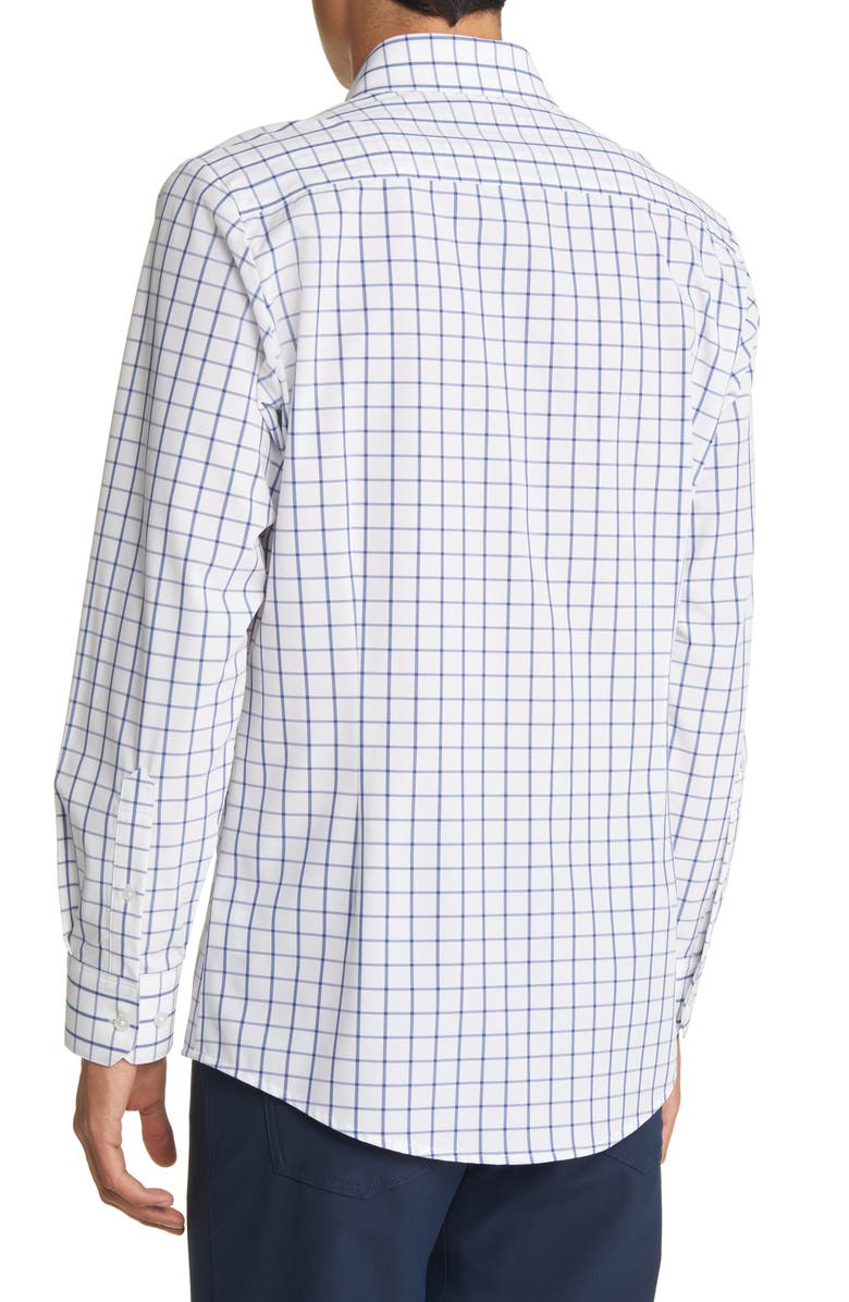 Mizzen+Main Leeward No-Tuck Button-Up Shirt, Alternate, color, White Navy Windowpane