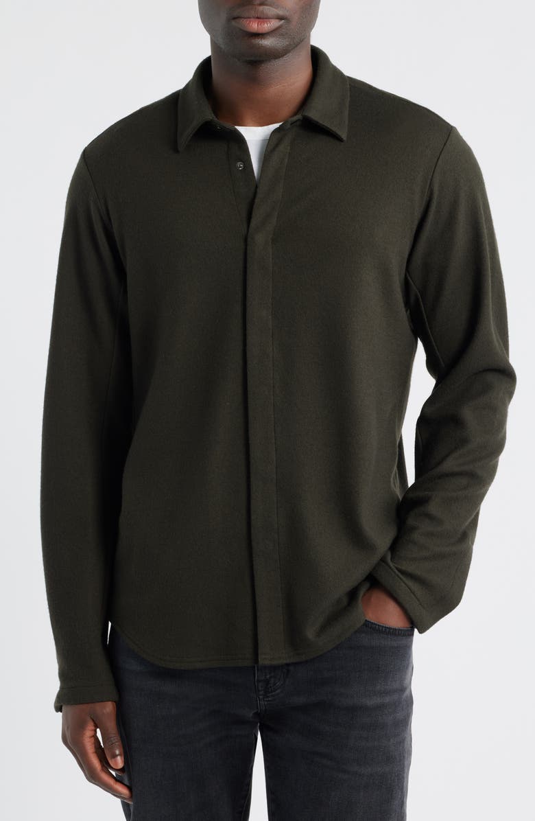 rag & bone Japanese Wool Precision Shirt, Alternate, color, Army