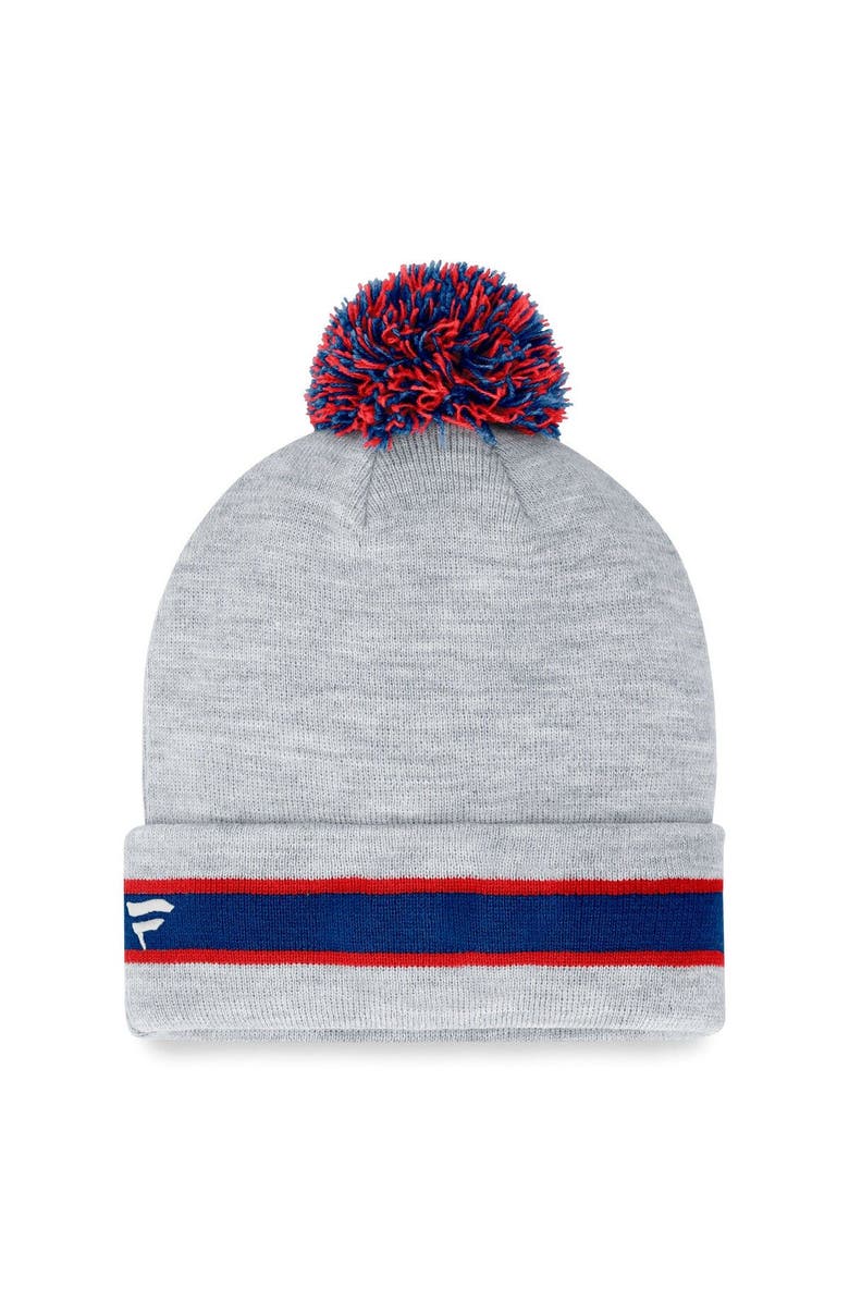 FANATICS Men's Fanatics Branded  Heather Gray New York Giants Cuffed Knit Hat with Pom, Alternate, color, 