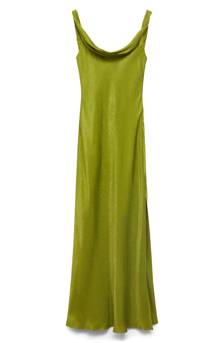 MANGO Drape Sleeveless Maxi Dress, Alternate, color, Green