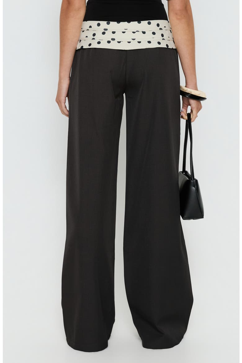 Seneca Wrap Waist Polka Dot Pants, Alternate, color, CHARCOAL POLKA DOT