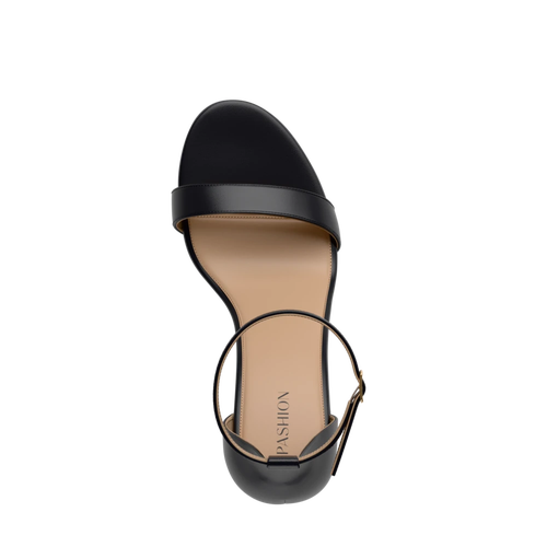 Pashion Footwear The Pashionista 3" Block Heel In Coal Leather