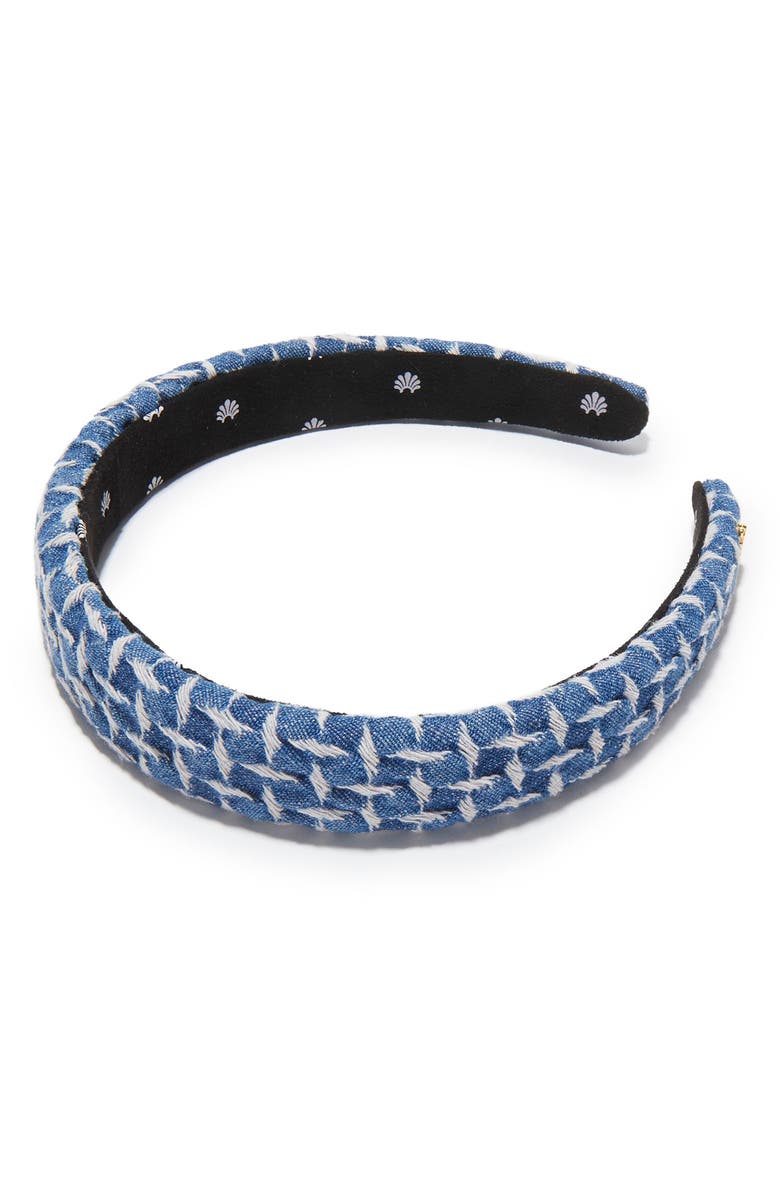 Lele Sadoughi Lattice Denim Headband, Alternate, color, Cadet Blue
