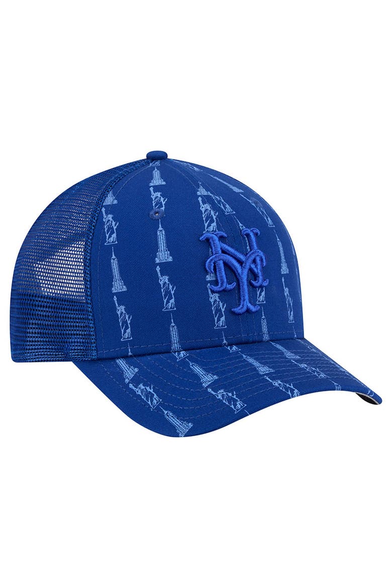 Men's New Era Blue New York Mets Tonal Icon 9FORTY Adjustable Trucker Hat, Alternate, color, Blue
