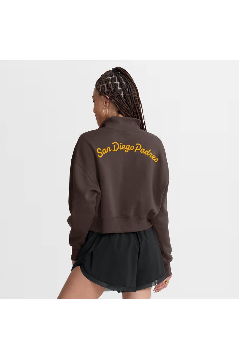 Women's Nike Brown San Diego Padres Primetime Phoenix Fleece Half-Zip Sweatshirt, Alternate, color, Brown