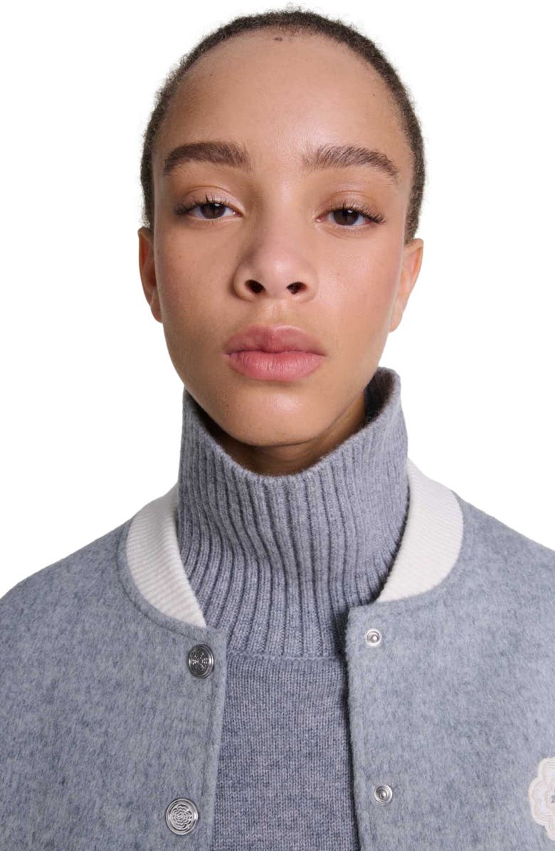 maje Clover embroidery bomber, Alternate, color, 