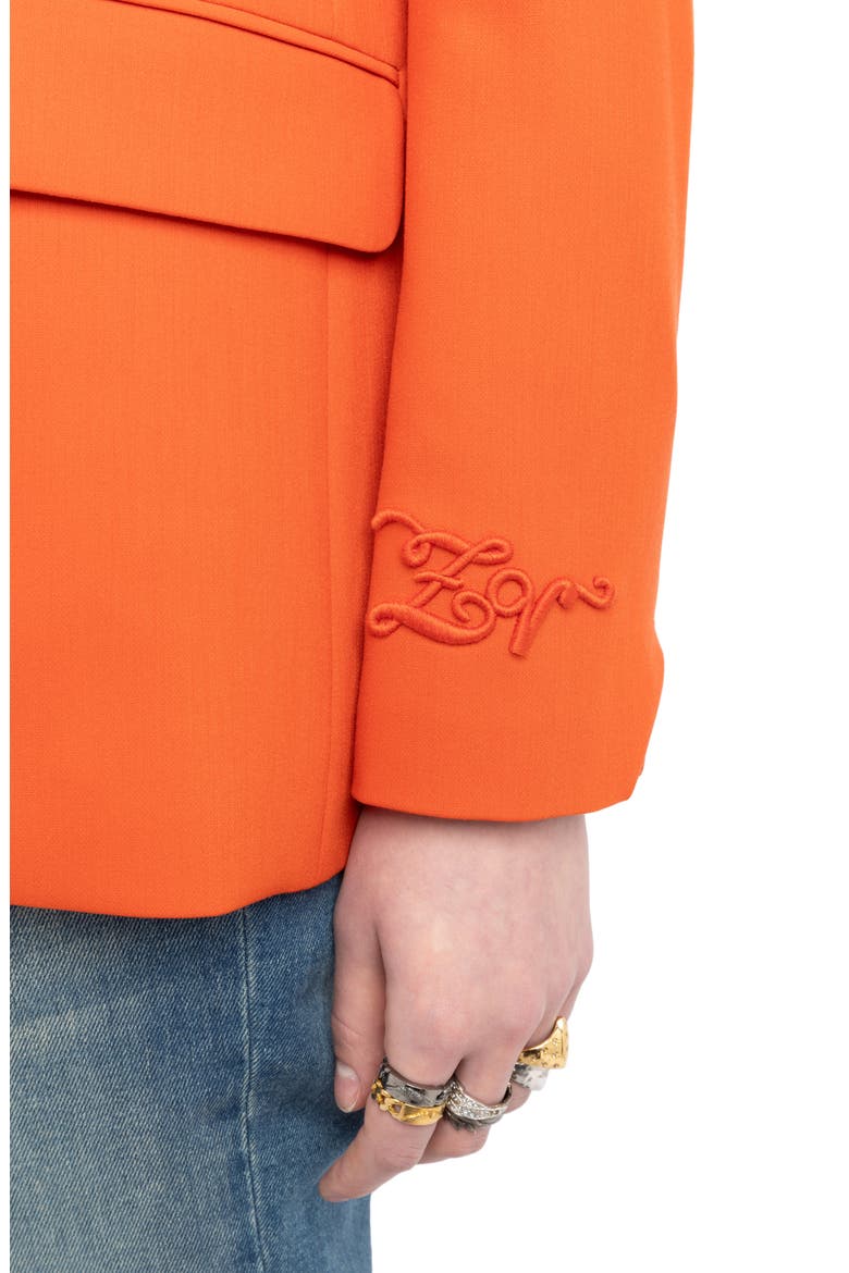 Notch Lapel Jacket, Alternate, color, TANGERINE
