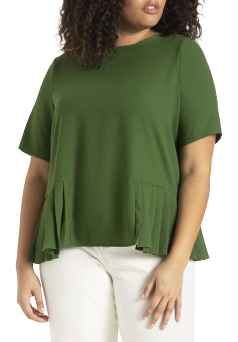Pleated Hem Top (Plus Available)