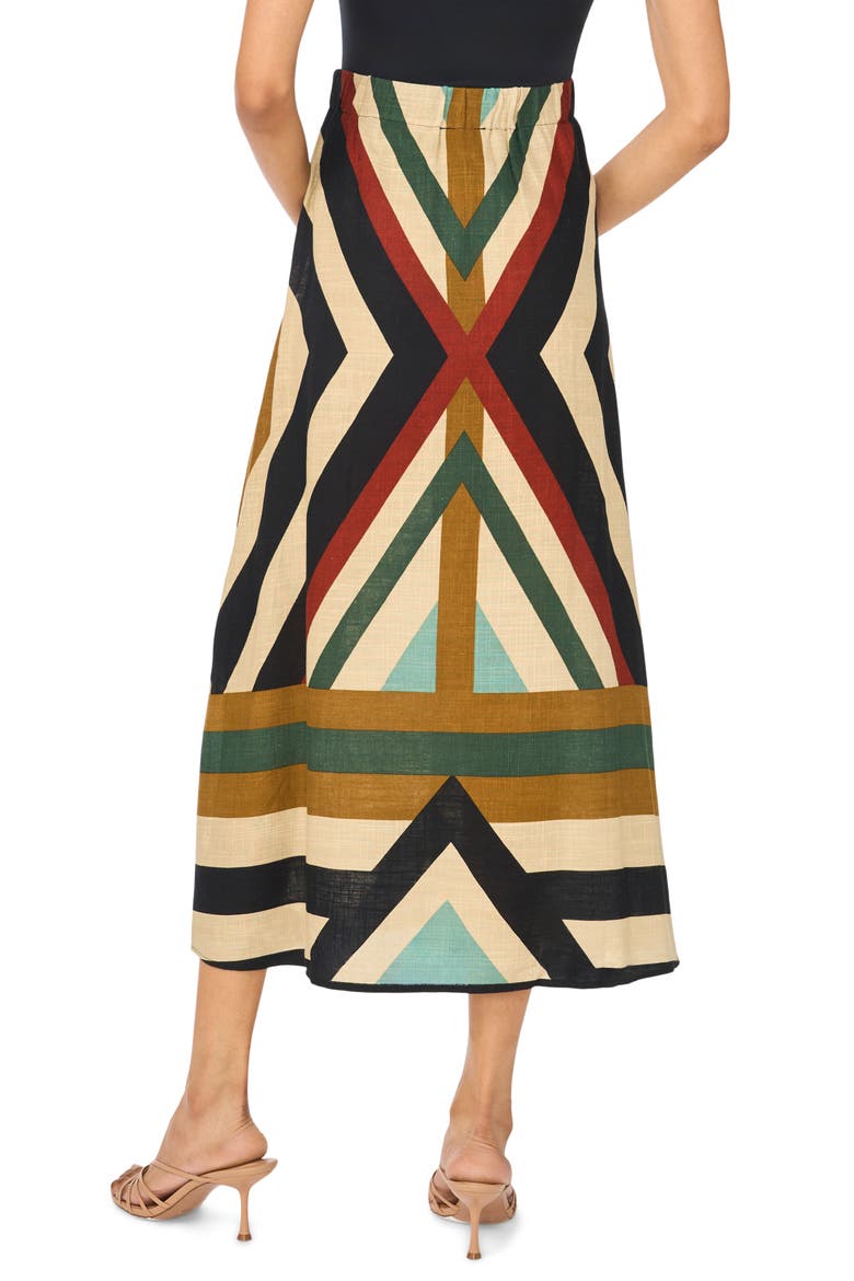 Geo Print Skirt, Alternate, color, BLACK MULTI