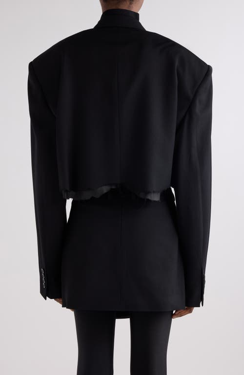 Balenciaga Cutoff Crop Single Breasted Blazer In Black