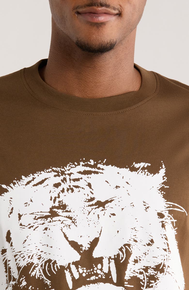 PLEASURES Grin Cotton Graphic T-Shirt, Alternate, color, Brown