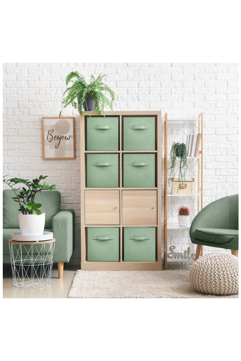 6-Pack Collapsible Storage Cube, Alternate, color, GREEN