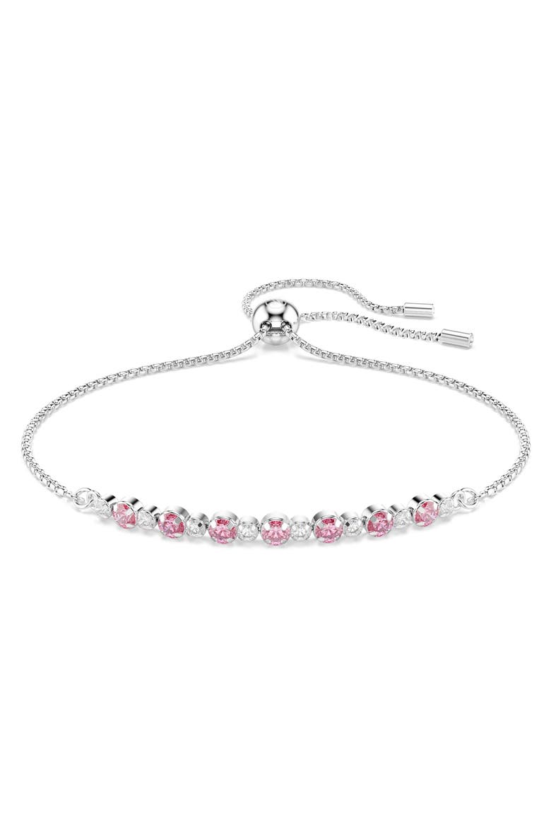 Matrix Rhodium Plated Cubic Zirconia Bracelet, Main, color, PINK WITH RHODIUM