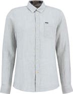 Barbour Linton Tailored Fit Check Linen Button-Down Shirt