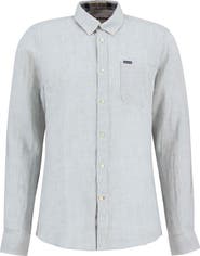 Barbour Linton Tailored Fit Check Linen Button-Down Shirt