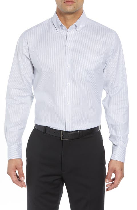 Cotton Blend Oxford Stripe Shirt