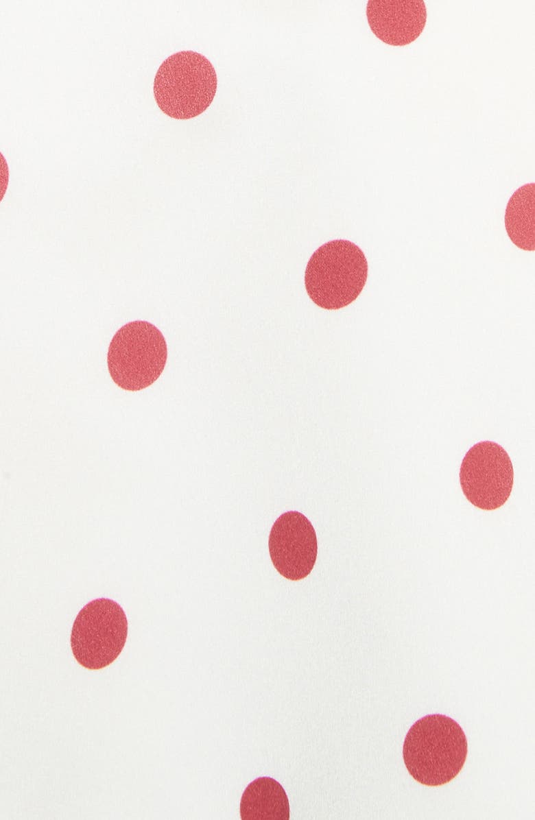 Self-Portrait Polka Dot Ruffle One-Shoulder Satin Top, Alternate, color,