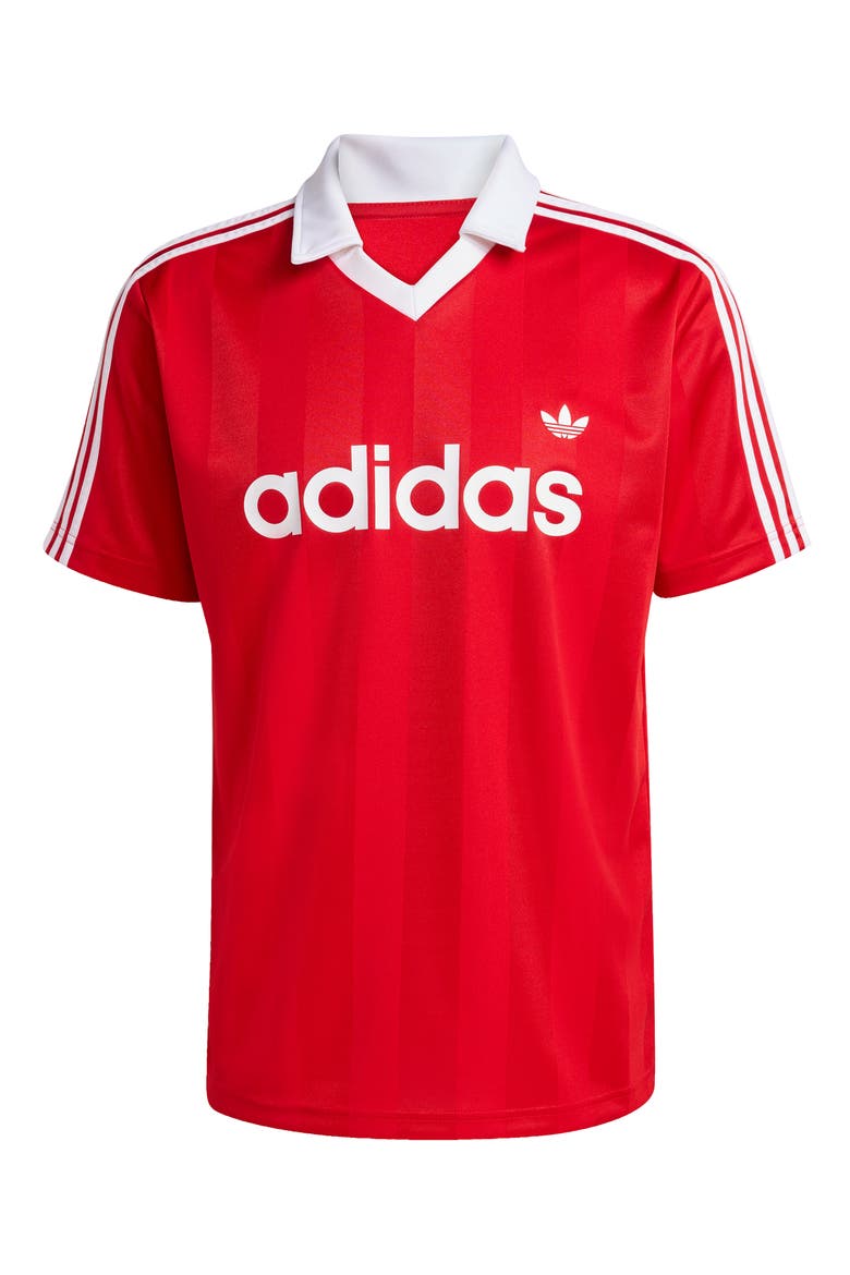 Short Sleeve Stripe Soccer Jersey, Alternate, color, BETTER SCARLET