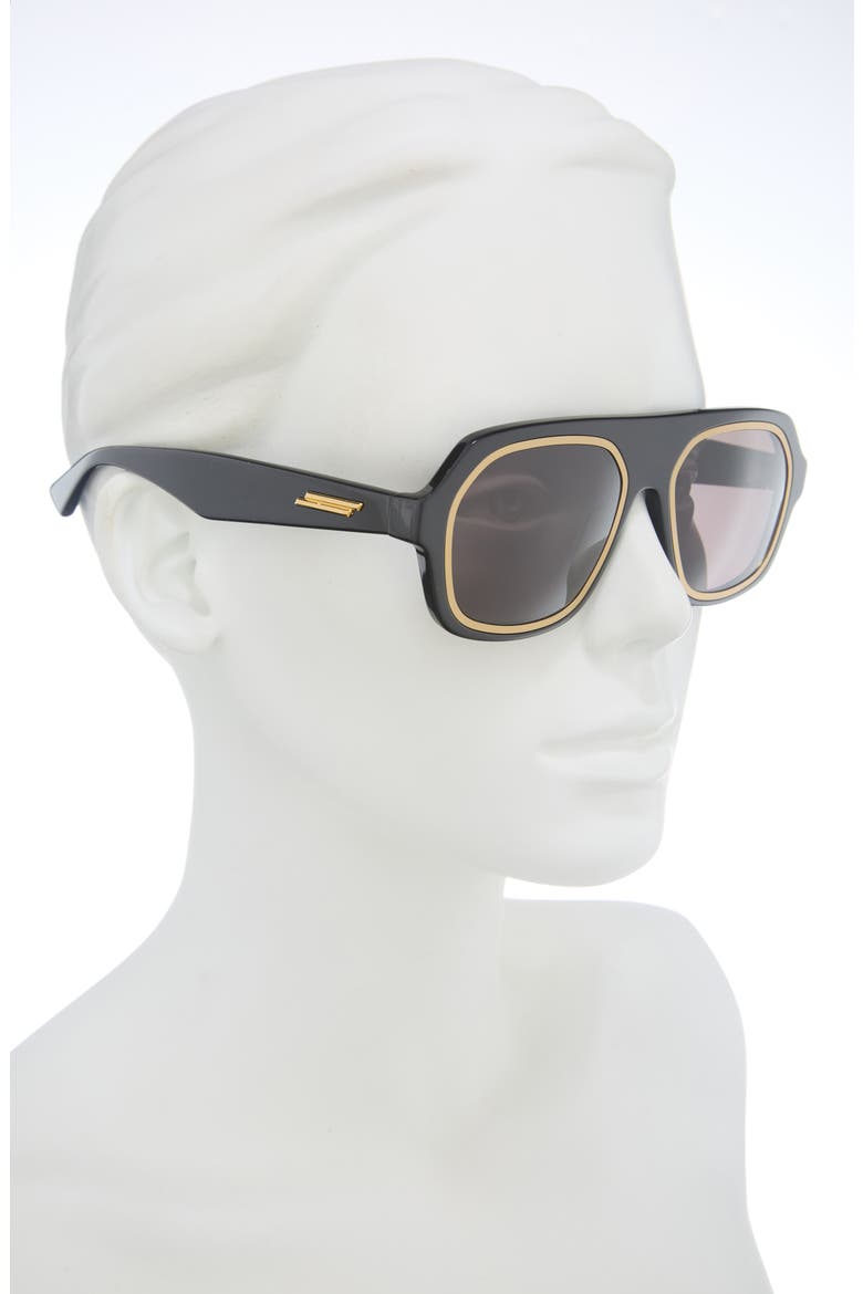 BV1217S Aviator Sunglasses, Alternate, color, BLACK BLACK GREY