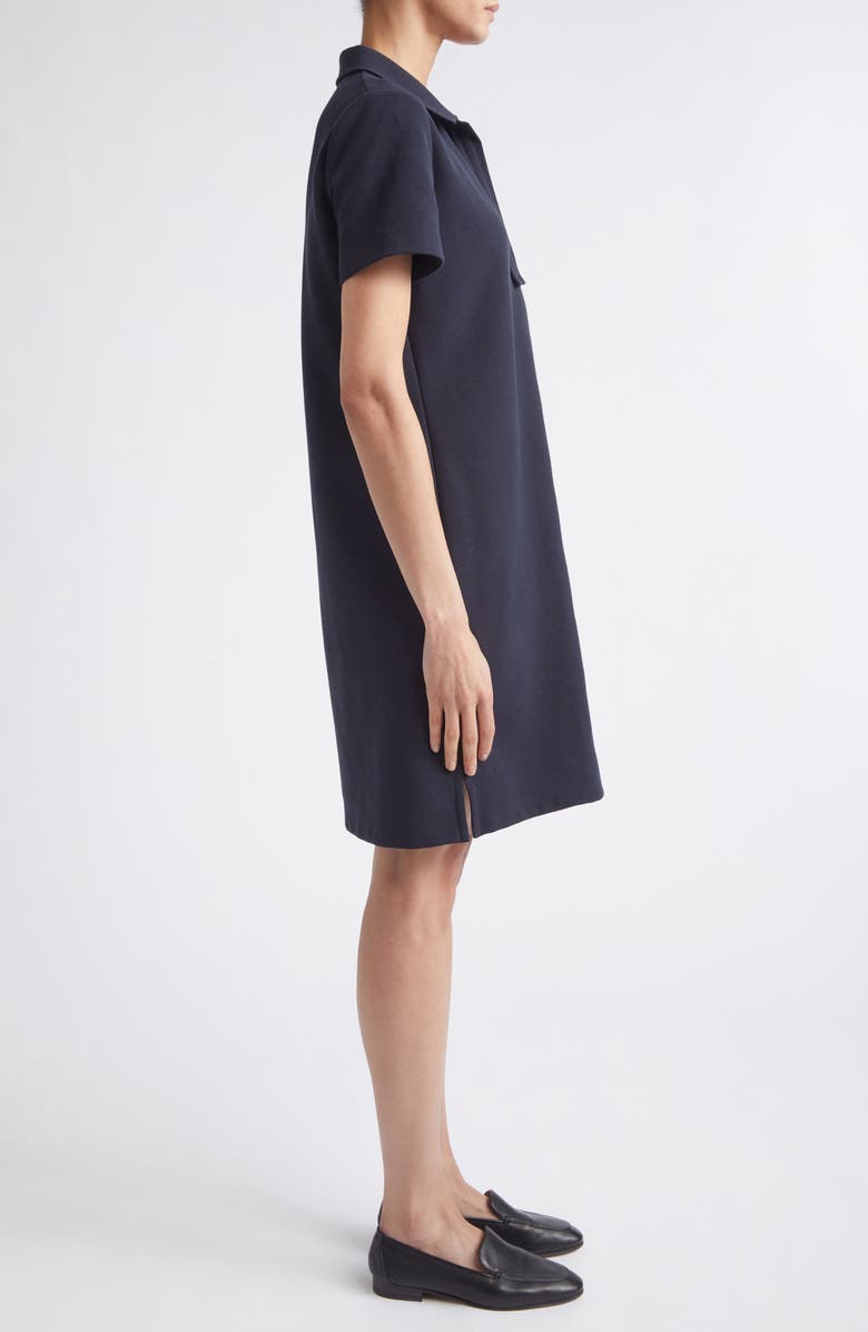 Lafayette 148 New York Cotton Blend Piqué Polo Shift Dress, Alternate, color, Ink