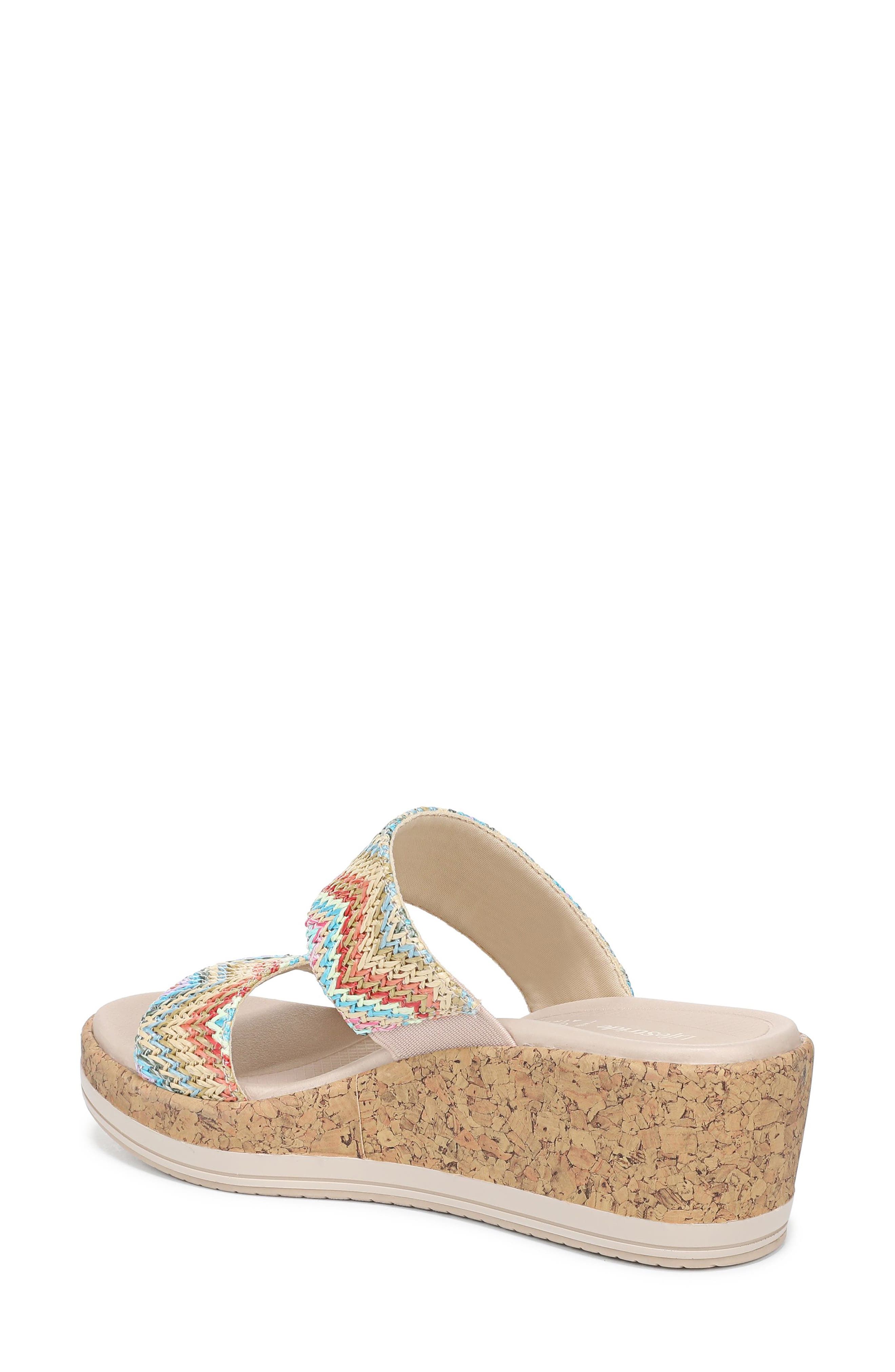 Resort Platform Slide Sandal, Alternate, color, IVORY MULTI