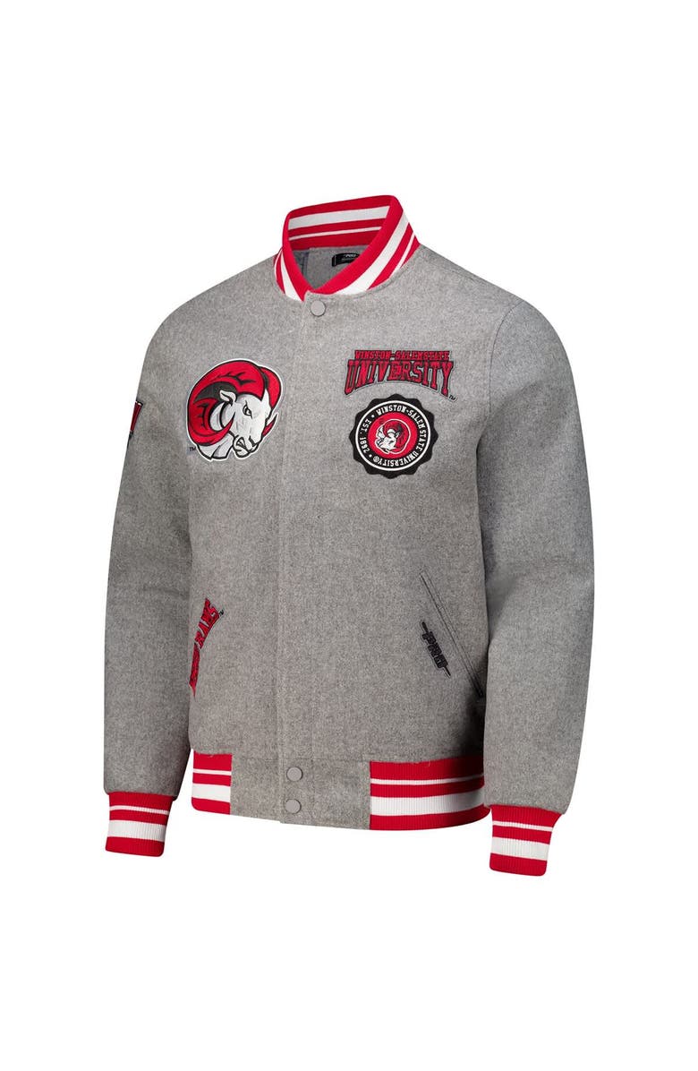 PRO STANDARD Men's Pro Standard Heather Gray Winston-Salem State Rams Crest Wool Full-Zip Jacket, Alternate, color, Heather Gray