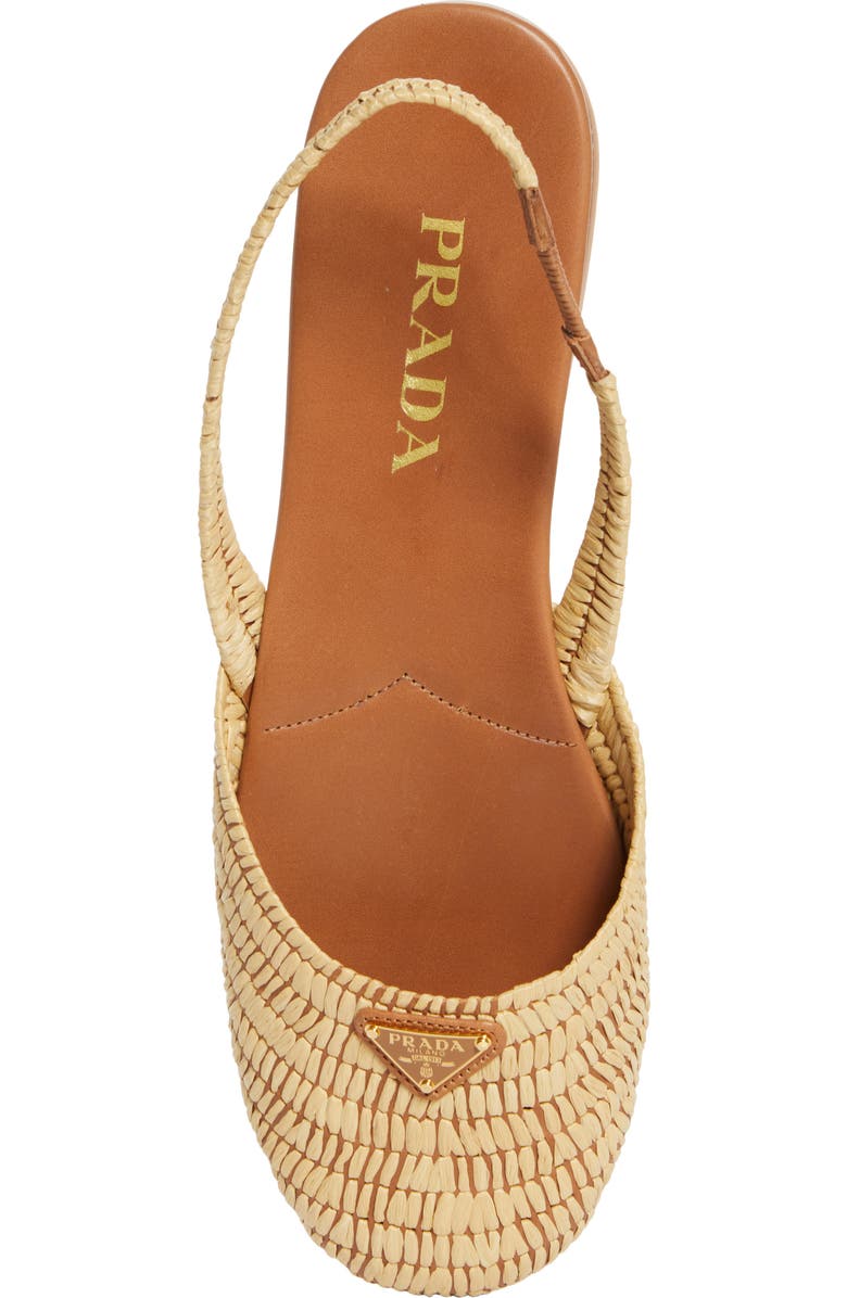 Prada Raffia Slingback Flat, Alternate, color,