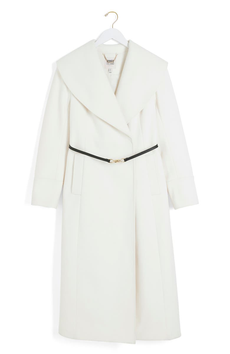 River Island Belted Longline Coat, Alternate, color,