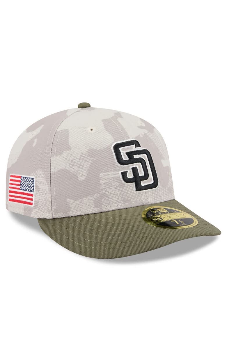 New Era Men's New Era Light Beige/Olive San Diego Padres 2025 Armed Forces Day Low Profile 59FIFTY Fitted Hat, Main, color, Light Beige