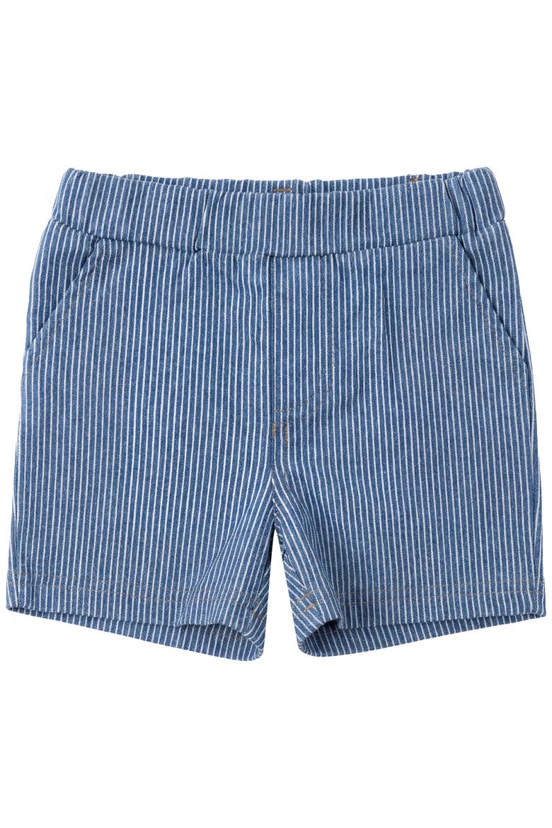 Striped Pull-On Pocket Shorts, Main, color, Medium Denim/White