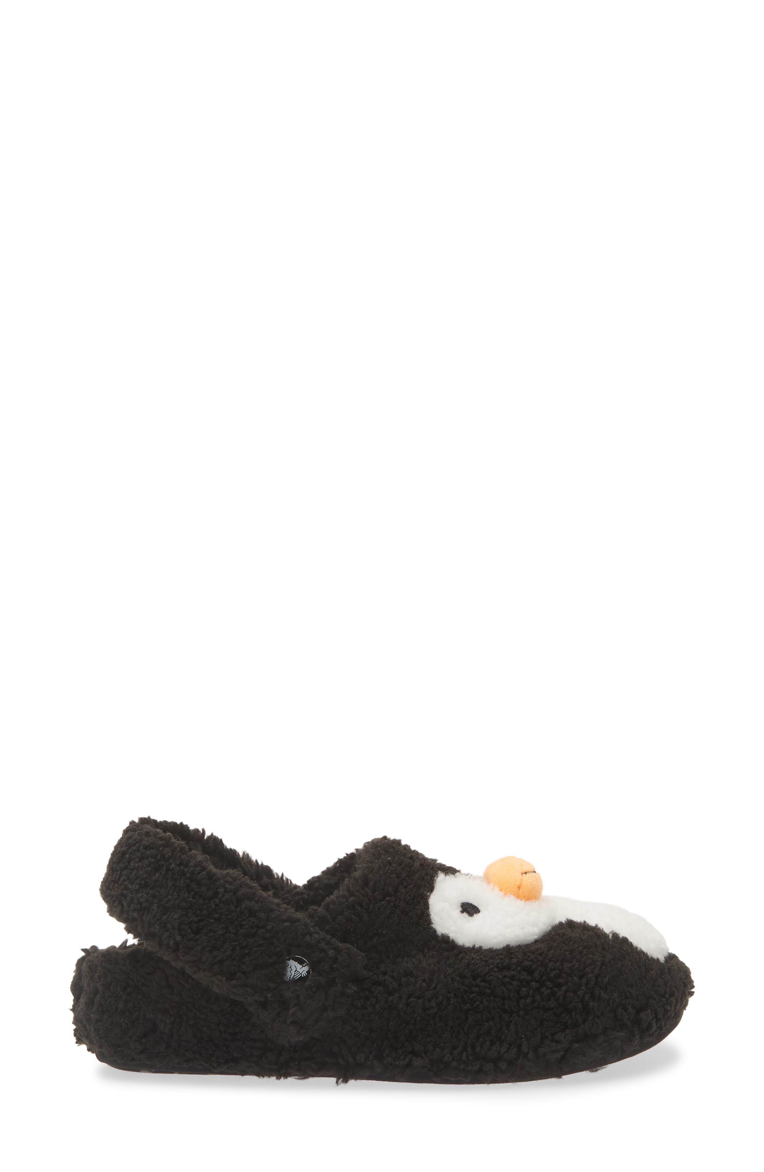 Classic Cozy Faux Fur Penguin Slipper, Alternate, color, BLACK
