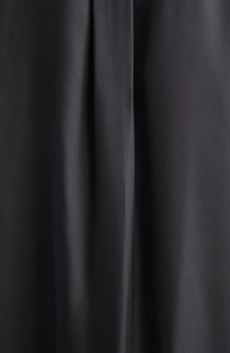 JW Anderson Draped Long Sleeve Silk Tuxedo Shirtdress, Alternate, color, Black