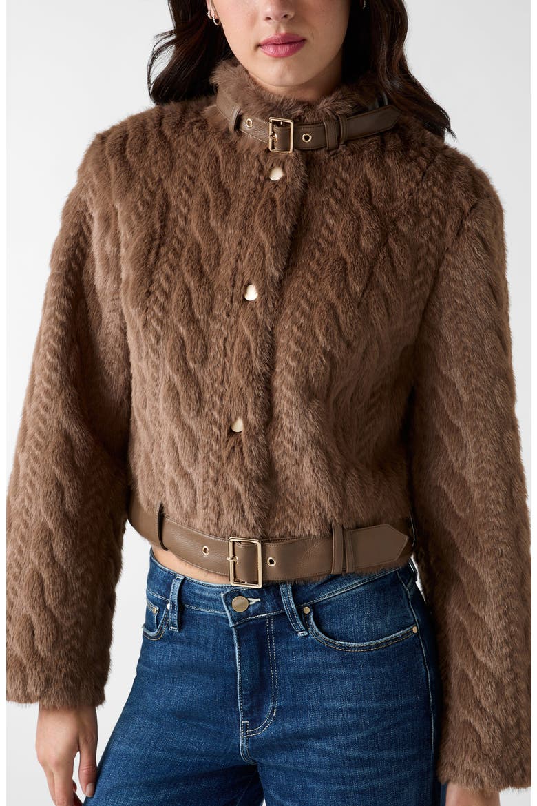 Laura Braided Faux Fur Cropped Jacket, Alternate, color, RAIN FOREST STREAM