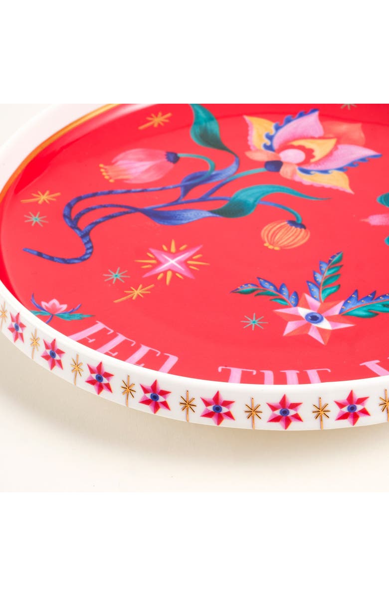 Zsa Zsa Zsu Shekou Porcelain Decorative Tray 10X10X1 In, Alternate, color, Red