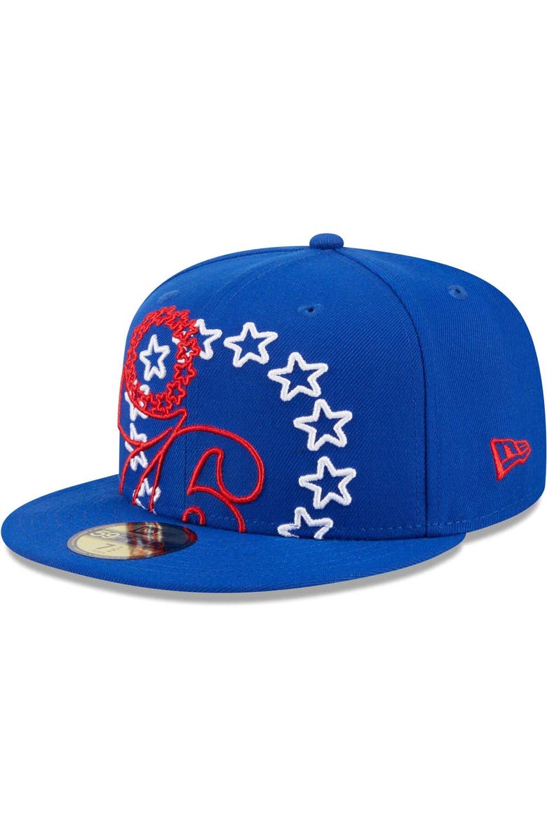 New Era Men's New Era  Royal Philadelphia 76ers Game Day Hollow Logo Mashup 59FIFTY Fitted Hat, Alternate, color, Royal