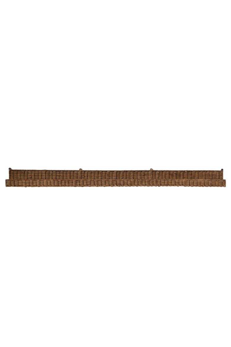 Handwoven Rattan Wall Shelf, Main, color, Brown