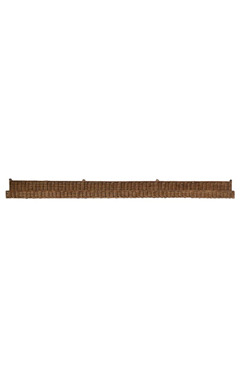 Storied Home Handwoven Rattan Wall Shelf, Main, color, 