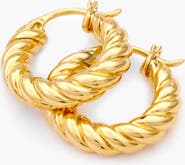 YOJ Fenny Twisted Mini Hoop Earrings in Gold