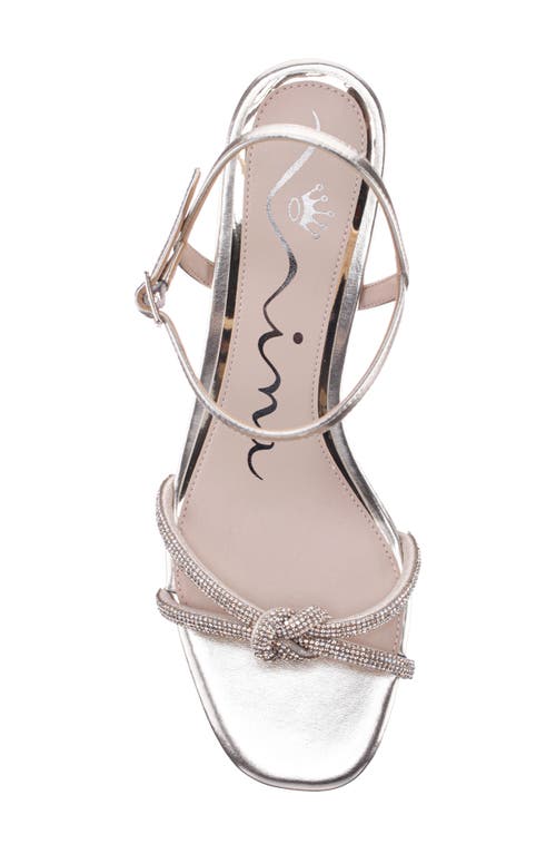 Nina Valeria Ankle Strap Wedge Sandal In Platino